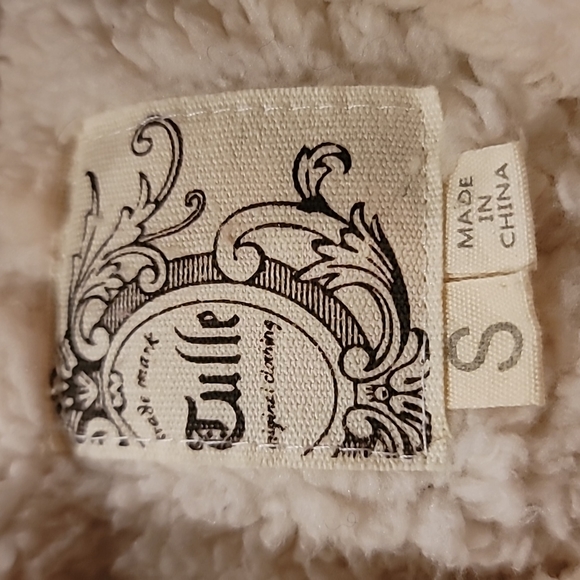 Anthropologie Tulle Goldenrod textured coat with big sherpa collar size S - Picture 5 of 7